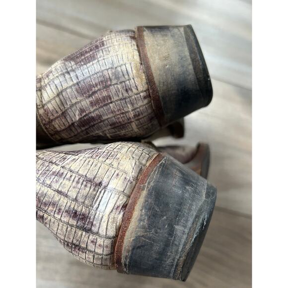 Golden Goose Distressed Western Cowboy Booties Short Boots Brown - Picture 14 of 16